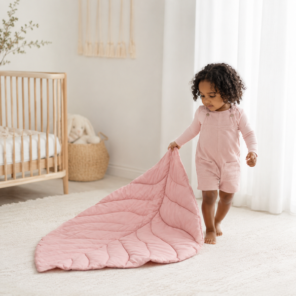 Aarniva Leaf-Shaped Quilted Baby Play Mat | Soft & Padded | Ultra-Cozy Nursery Mat | Leaf Design | Baby Sheet