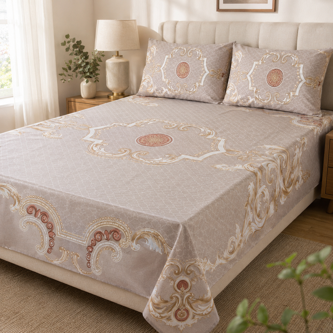 Aarniva 100% Cotton Bedsheet Set | King/Queen | Soft & Breathable | [Design Name] | 4-Piece Set