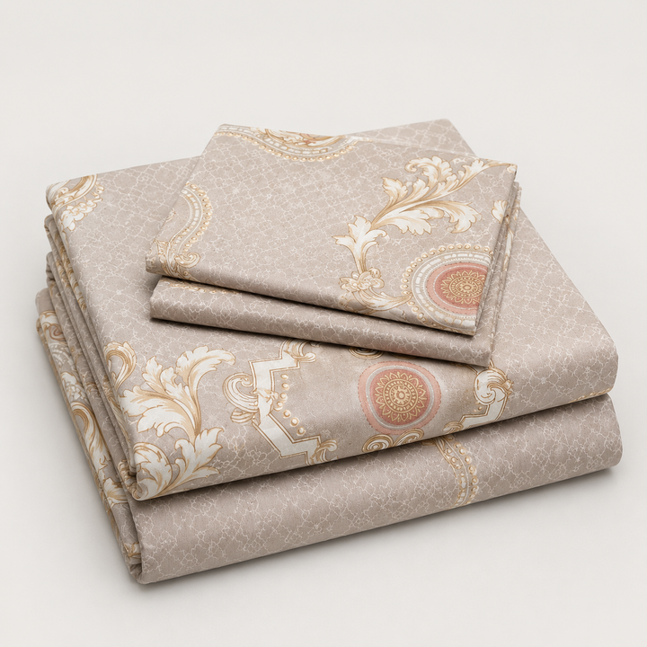 Aarniva 100% Cotton Bedsheet Set | King/Queen | Soft & Breathable | [Design Name] | 4-Piece Set