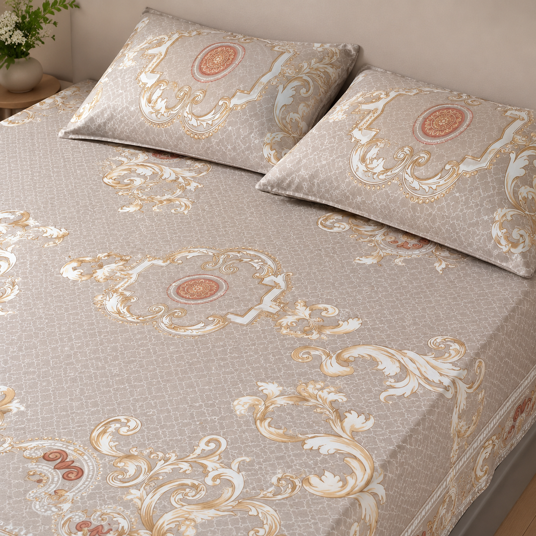 Aarniva 100% Cotton Bedsheet Set | King/Queen | Soft & Breathable | [Design Name] | 4-Piece Set