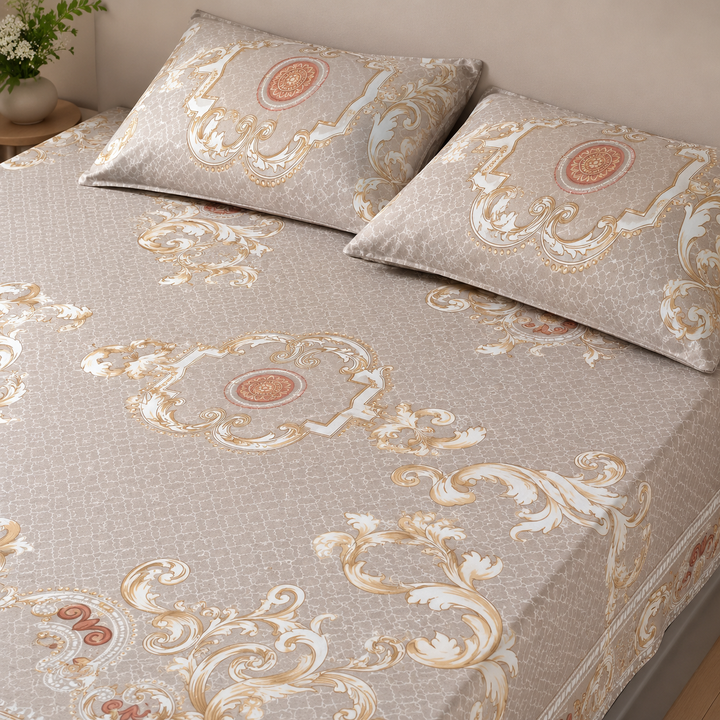 Aarniva 100% Cotton Bedsheet Set | King/Queen | Soft & Breathable | [Design Name] | 4-Piece Set