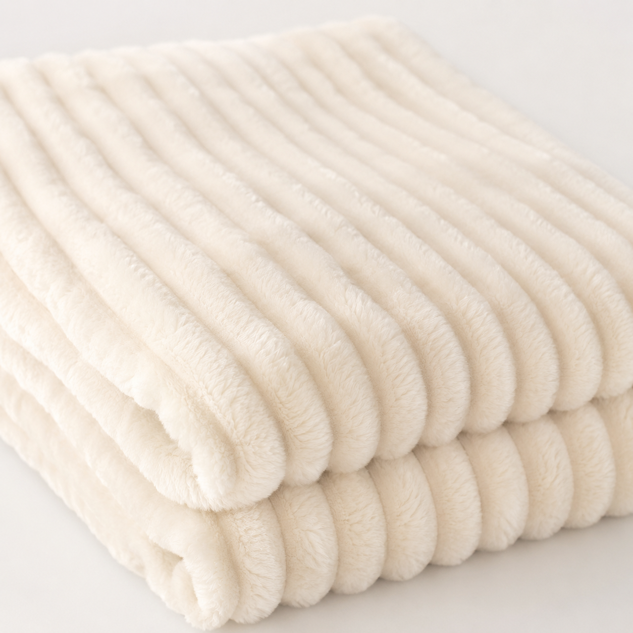 Aarniva Soft Flannel Throw Blanket | Ribbed Texture | Ultra-Soft & Cozy | Ivory | 1-Piece