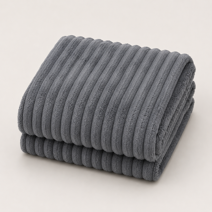 Aarniva Soft Flannel Throw Blanket | Ribbed Texture | Ultra-Soft & Cozy | Aqua Blue | 1-Piece