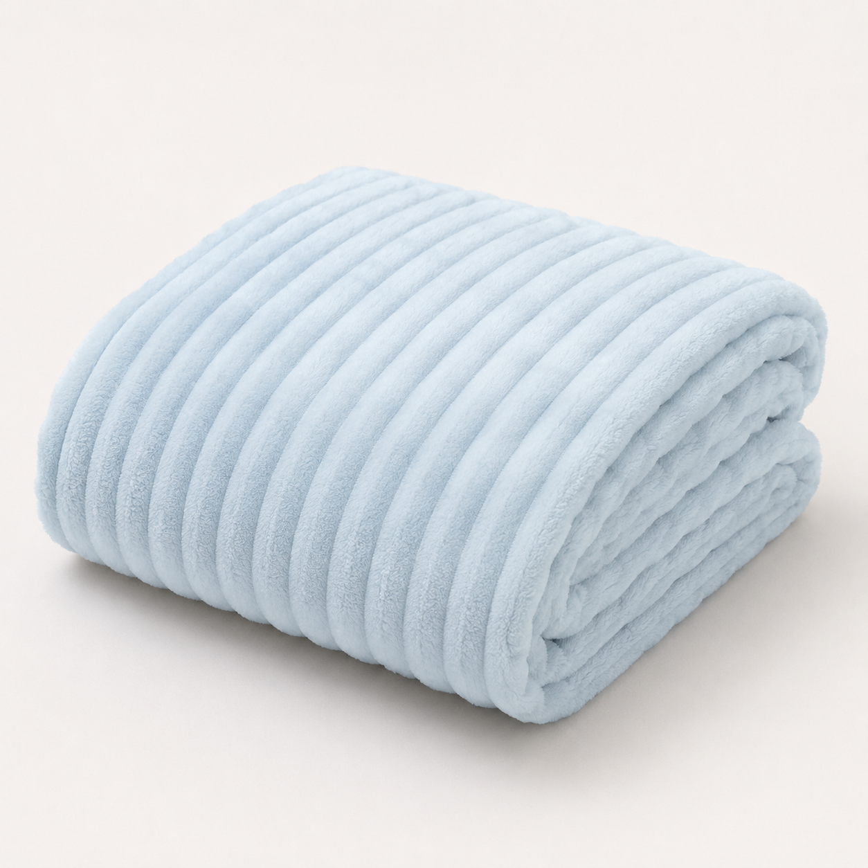 Aarniva Soft Flannel Throw Blanket | Ribbed Texture | Ultra-Soft & Cozy | Ice Blue | 1-Piece