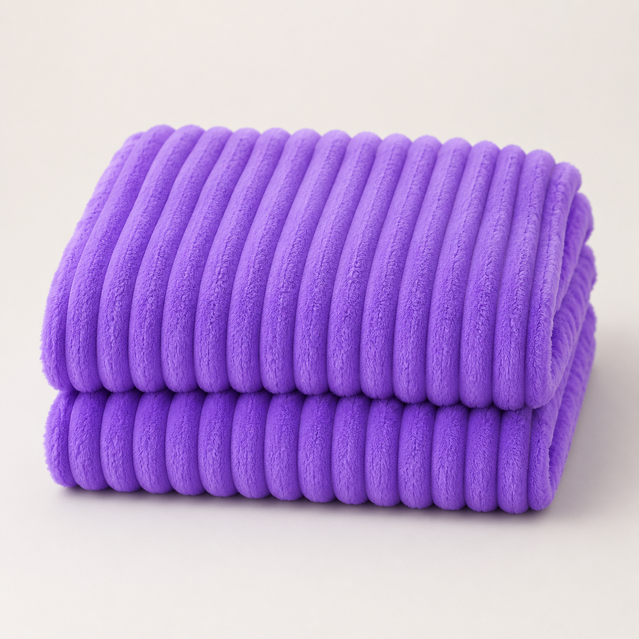 Aarniva Soft Flannel Throw Blanket | Ribbed Texture | Ultra-Soft & Cozy | Lavender Purple | 1-Piece