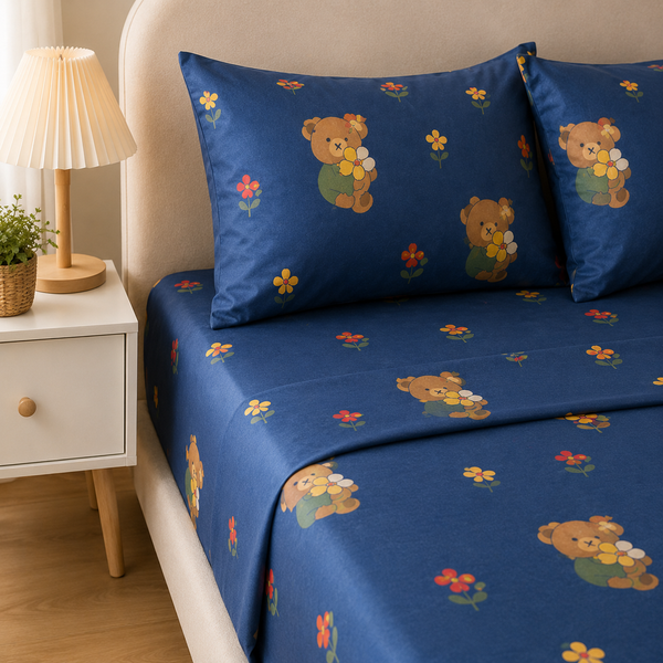 Aarniva Polyester Bedsheet Set | King/Queen | Soft & Breathable | Cozy Teddy | 4-Piece Set