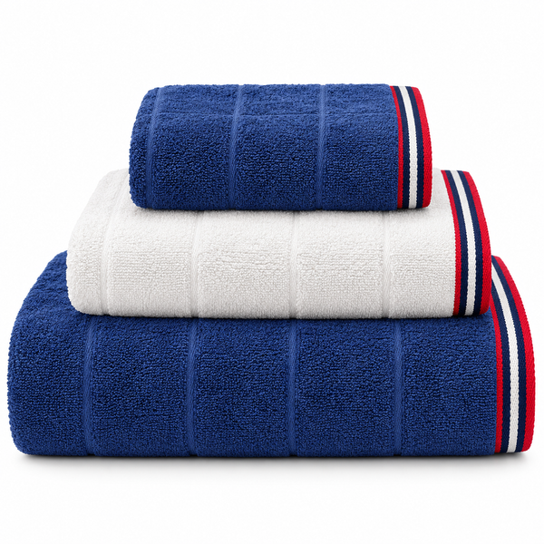 Aarniva Bath, Hand & Face Towel Set | Soft & Comfortable | Striped & Solid Designs | 6-Piece Set