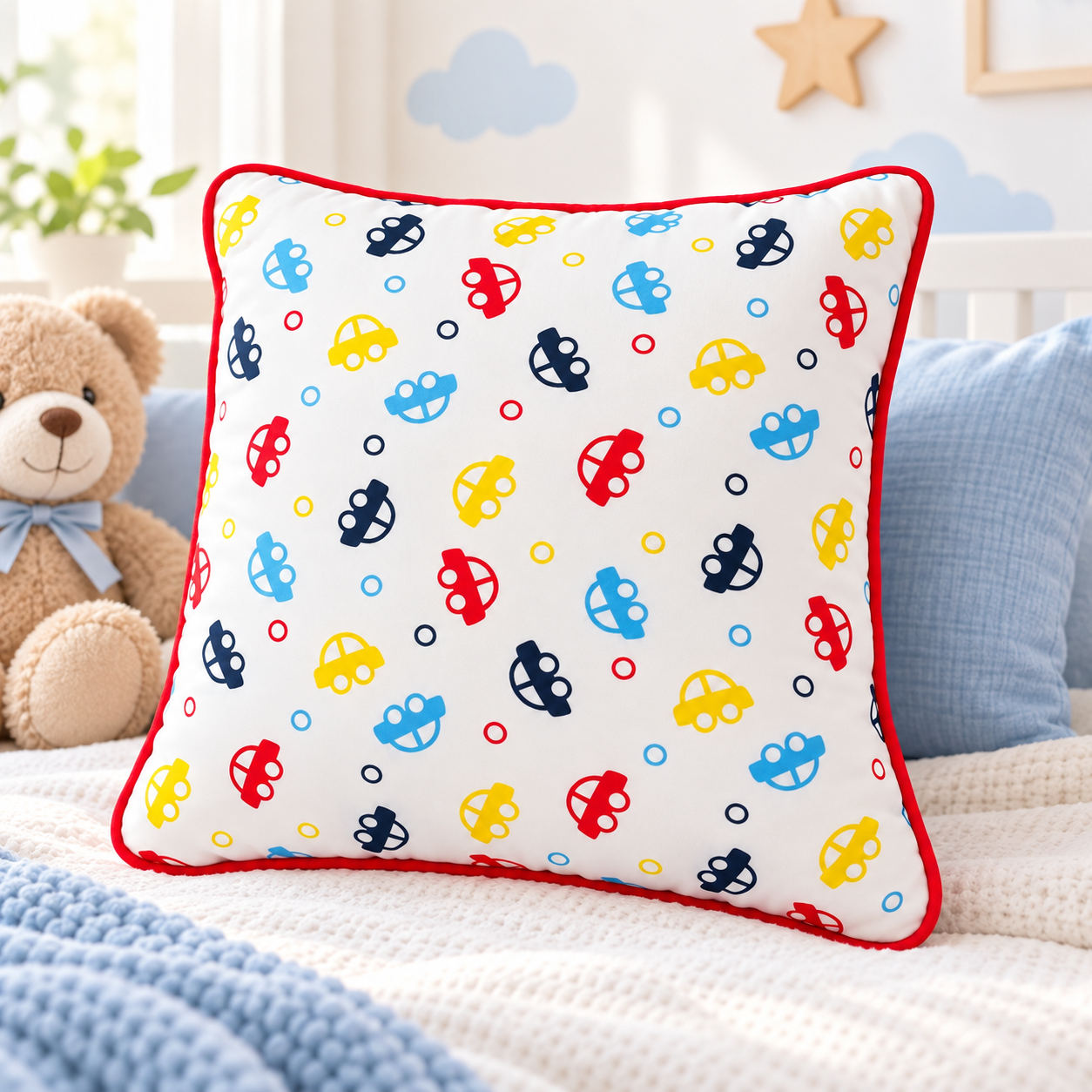 Aarniva Baby Mustard Seed Pillow | 100% Cotton Cover | Soft & Comfortable | Car & Safari Travel | 1-Piece