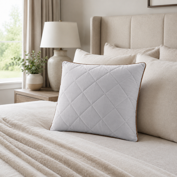 Aarniva Cubic Quilted Pillow | 27 x 17 in | Soft & Supportive | Solid Colors