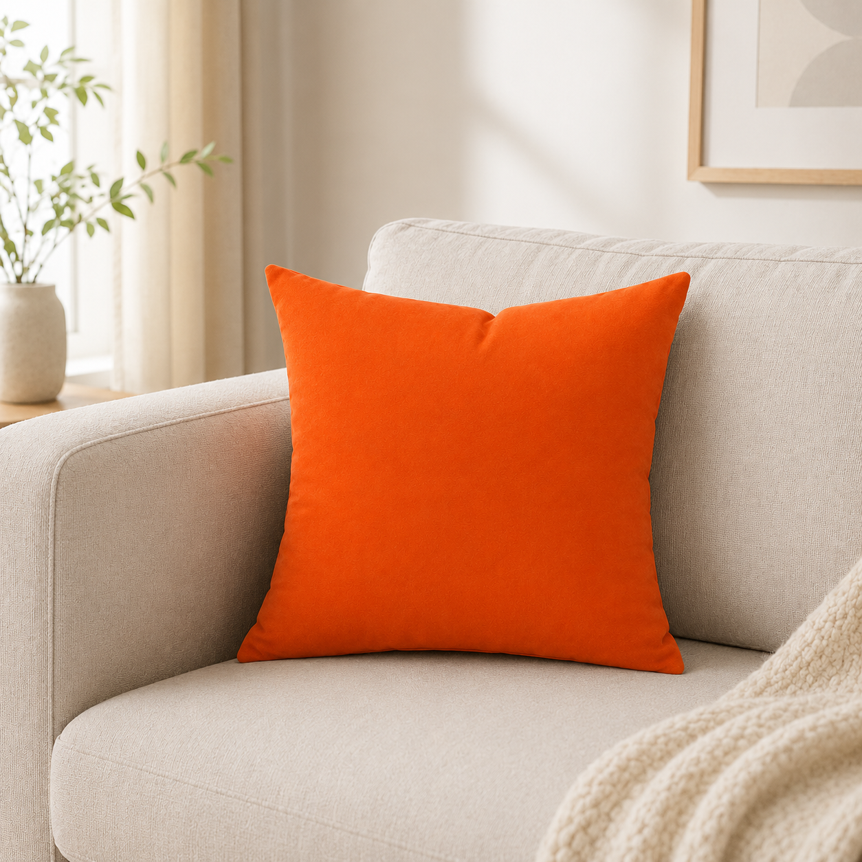 Aarniva Puffy Dyed Cushion | 41 x 41 cm | Soft & Fluffy | Solid Color | 1-Piece