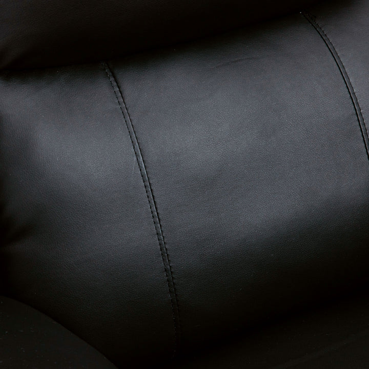 HOMCOM PU Leather Reclining Chair, Recliner Chair for Living Room with Footrest and 2 Side Pockets, Black