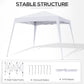 Outsunny 8' x 8' Pop Up Canopy, Outdoor Foldable Tent, Portable Canopy Tent with Carrying Bag for Camping, Party, Picnic, White