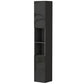 kleankin Tall Bathroom Cabinet, High Gloss Storage Cabinet with Doors and Adjustable Shelves, 11.8" x 11.8" x 71.5", White