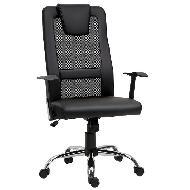 Vinsetto Ergonomic Office Chair with Thick Padded Headrest, Mesh Computer Desk Chair with Tilt Function, Armrest, Black