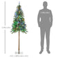 HOMCOM 6FT Artificial Tree Multi-Colored Pre-Lit Home Christmas Decoration  White