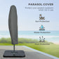 Outsunny 9.6ft Offset Patio Umbrella Garden Hanging Parasol Banana Cantilever Umbrella with Base, Crank, Navy Blue