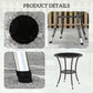 Outsunny Outdoor Rattan Dining Table, Patio Wicker Round Coffee Table with 2-Tier Storage Shelf, Brown