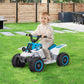 Qaba 6V Kids ATV Quad, 4 Wheeler Battery Powered Electric Ride on Car w/ Lights, Forward Backward, White