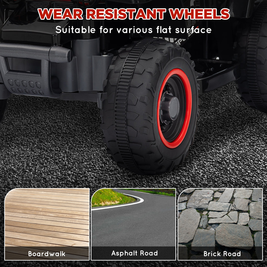 Qaba 6V Kids ATV Quad, 4 Wheeler Battery Powered Electric Ride on Car w/ Lights, Forward Backward, Pink