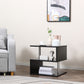 HOMCOM Wooden S Shape End Table 3 Tier Storage Shelves Organizer Living Room Side Table Desk Black
