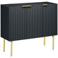 HOMCOM Modern Storage Cabinet Sideboard Buffet Cabinet with Gold Legs for Living Room Dining Room Hallway Grey