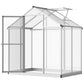 Outsunny 6' x 10' x 6.4' Walk-in Garden Greenhouse Polycarbonate Panels Plants Flower Growth Shed Cold Frame Outdoor Portable Warm House Aluminum Frame, Silver