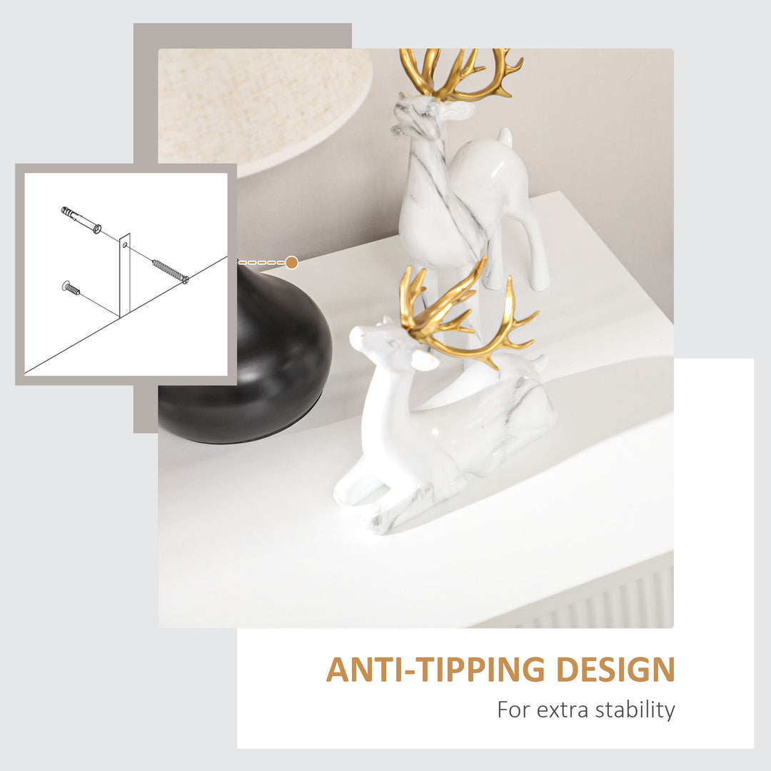 HOMCOM Drawer Chest, 3-Drawer Storage Cabinet Unit with Metal Legs for Living Room, 19.7"x15.7"x24.8", White