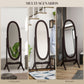 HOMCOM Floor Standing Mirror Full Length Mirror with Adjustable Angle Oval Frame for Dressing Room Bedroom Living Room White