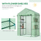 Outsunny 56" x 29" x 77" Walk-in Greenhouse, Mini Greenhouse with 4 Shelves, Roll-Up Door and Weatherized Cover, Clear
