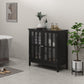 kleankin Kitchen Buffet Cabinet with 2 Doors, Modern Sideboard for Dining Room, Hallway, Living Room, Black