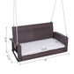 Outsunny 2-Person Patio Porch Swing Chair, Outdoor Rattan Hanging Bench with Cushion & 7.2 ft Steel Chains, Beige
