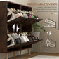 HOMCOM Shoe Storage Cabinet with 4 Flip Drawers and Adjustable Shelf, Shoe Cabinet for 8-16 Pairs of Shoes, Natural