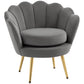 HOMCOM Modern Accent Chair, Velvet-Touch Fabric Leisure Club Chair with Gold Metal Legs for Bedroom, Blue