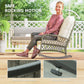 Outsunny Rattan Rocking Chair, Outdoor Wicker Patio Rocker Chair Furniture with Thick Cushions, for Garden Backyard Porch, Khaki