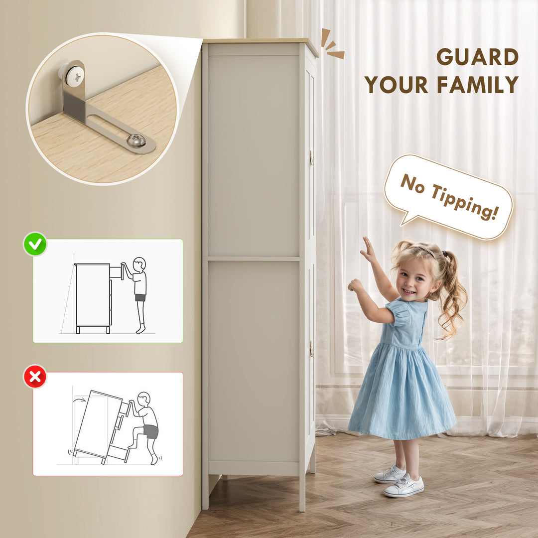 HOMCOM 69.5" Tall Kitchen Pantry Storage Cabinet with Motion Sensor LED Light, Modern Kitchen Pantry Cabinet, Green