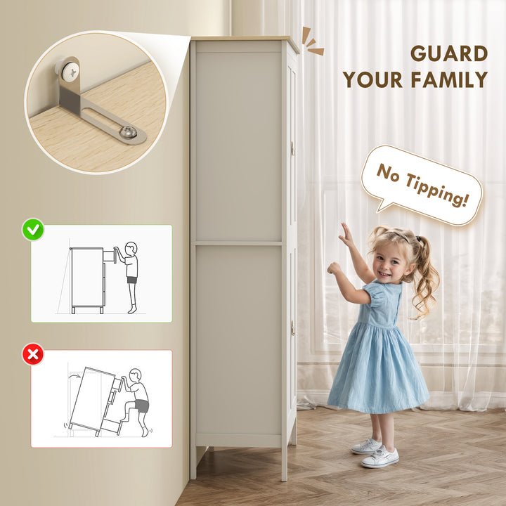 HOMCOM 69.5" Tall Kitchen Pantry Storage Cabinet with Motion Sensor LED Light, Modern Kitchen Pantry Cabinet, Green