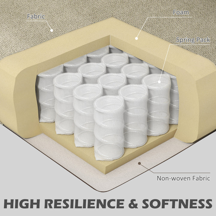 HOMCOM Fabric Armchair, Modern Accent Chair with Wood Legs for Living Room, Bedroom, Home Office, Beige