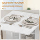 HOMCOM Folding Dining Table with Storage, Drop Leaf Kitchen Table for Small Spaces, White