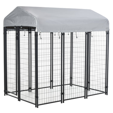 PawHut Outdoor Dog Kennel with Waterproof UV-Resistant Cover, 6 x 4 x 6 ft