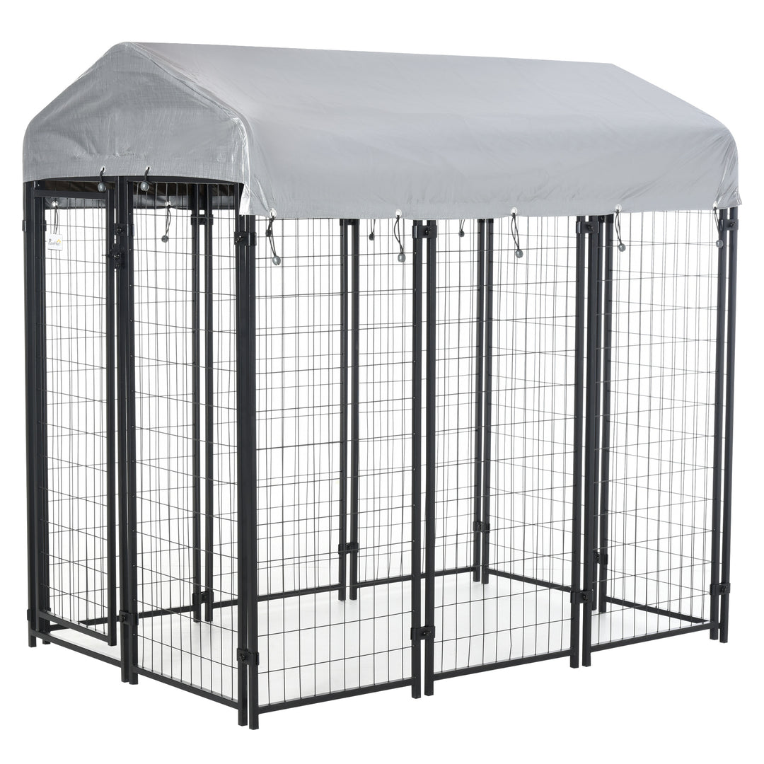 PawHut Outdoor Dog Kennel with Waterproof UV-Resistant Cover, 6 x 4 x 6 ft
