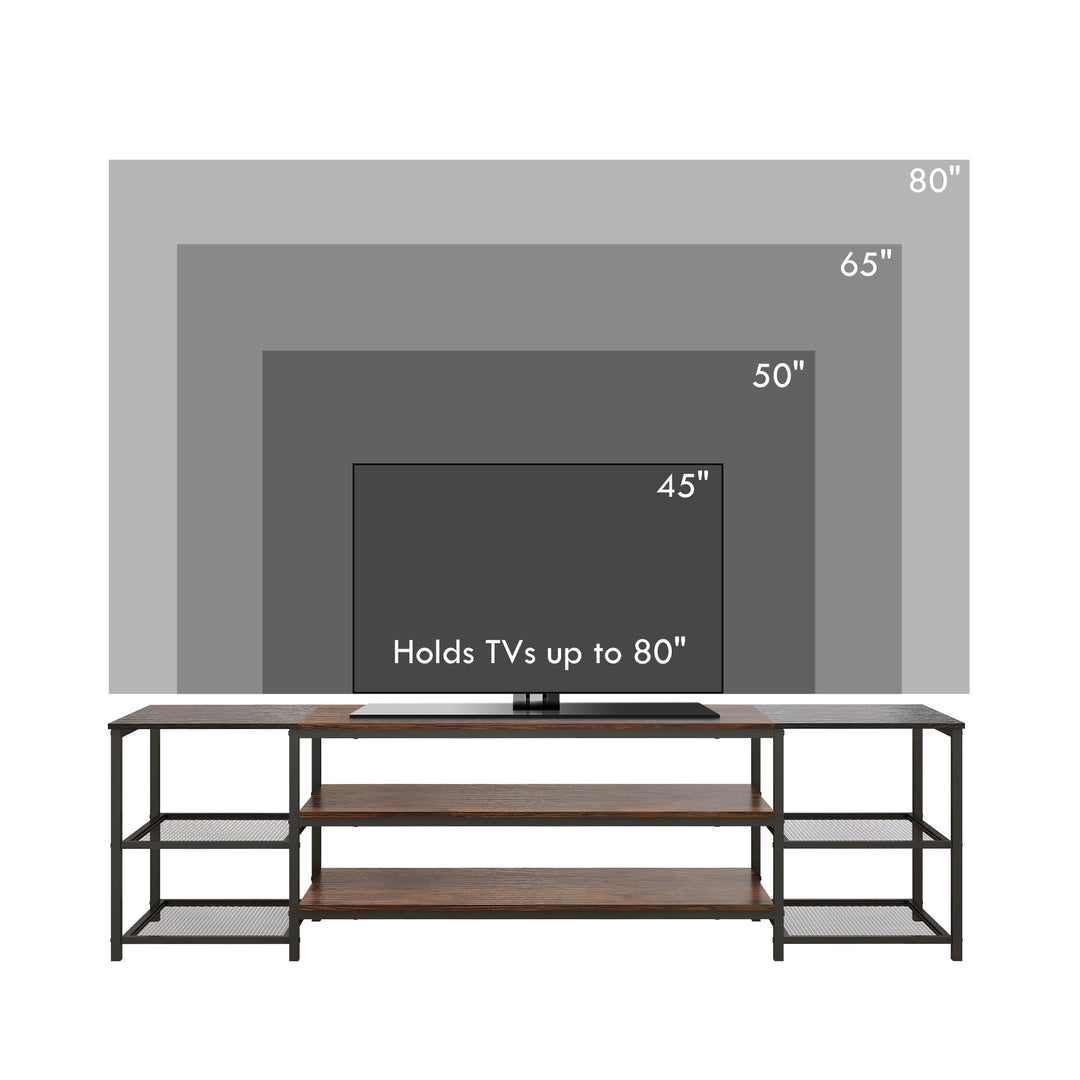 HOMCOM Industrial TV Cabinet, TV Stand for TVs Up to 80" with Storage Shelf and Steel Frame