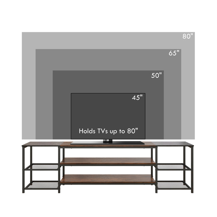 HOMCOM Industrial TV Cabinet, TV Stand for TVs Up to 80" with Storage Shelf and Steel Frame