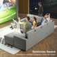 HOMCOM Pull Out Sofa Bed, Sleeper Sofa Couch with Hidden Storage, Chaise Lounge, Velvet Upholstery, U-Shaped Futon Couch