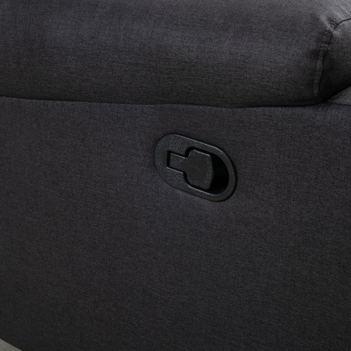 HOMCOM 2 Seater Reclining Chair, Loveseat Recliner Sofa with Footrest and Split Backrest, Dark Grey