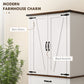 HOMCOM 71" Tall Kitchen Cabinet, Farmhouse Pantry Cabinet with Barn Doors, Drawer and Adjustable Shelves, White