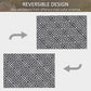 Outsunny Reversible Outdoor RV Rug, Patio Floor Mat, 6' x 9' Plastic Straw Rug for Backyard, Deck, Beach, Camping, Black & White