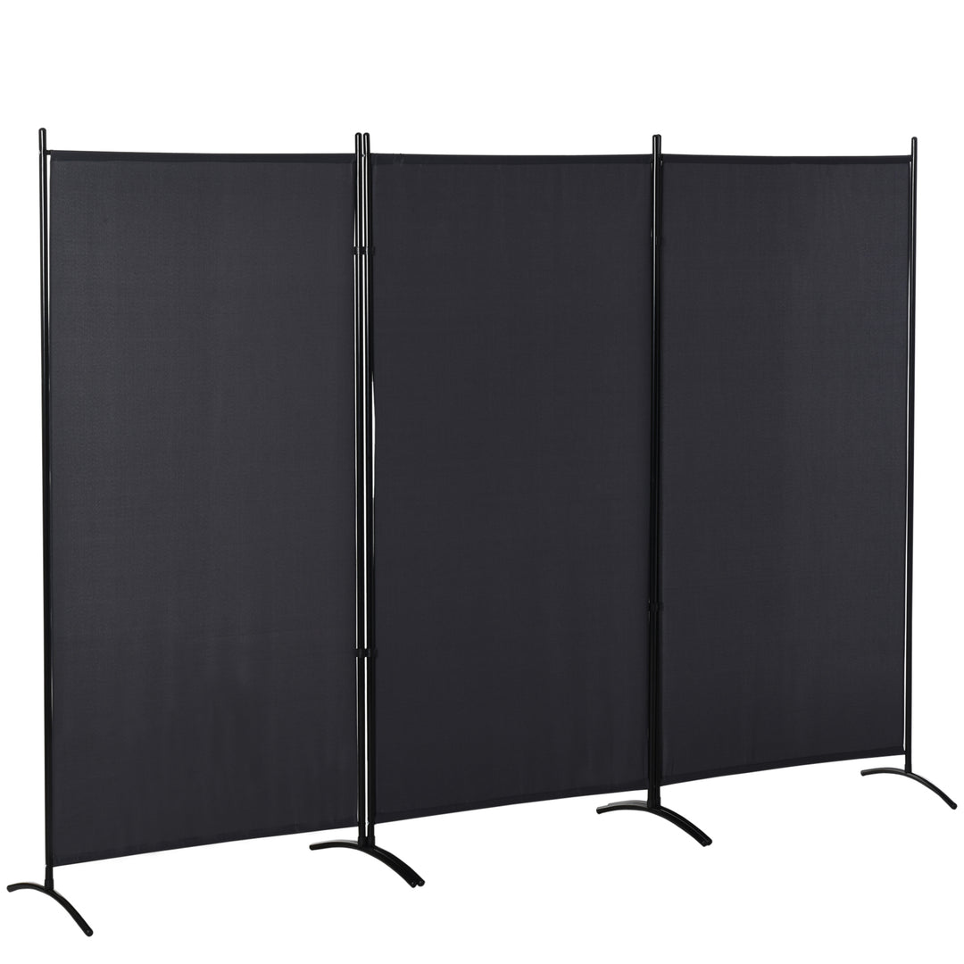 HOMCOM 6' 3 Panel Room Divider, Double Hinged Folding Wall Divider, Indoor Privacy Screen for Home Office, Beige