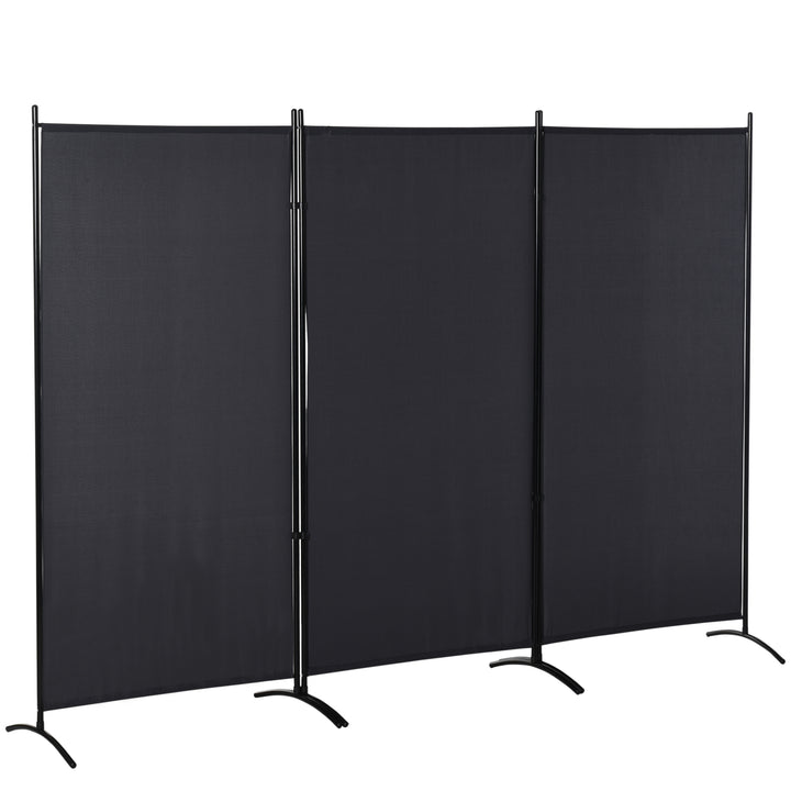 HOMCOM 6' 3 Panel Room Divider, Double Hinged Folding Wall Divider, Indoor Privacy Screen for Home Office, Beige