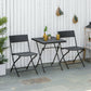 Outsunny 3-Piece Outdoor Folding Rattan Bistro Set, Mixed Brown