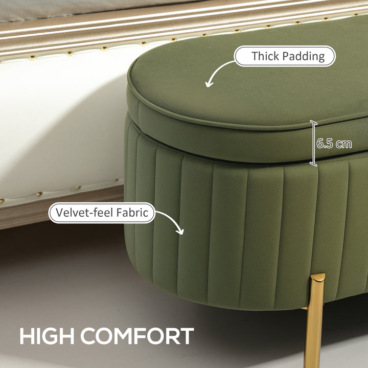 HOMCOM Upholstered Bedroom Bench, Channel Tufted Ottoman Bench with Thick Padding and Metal Legs, Cream White